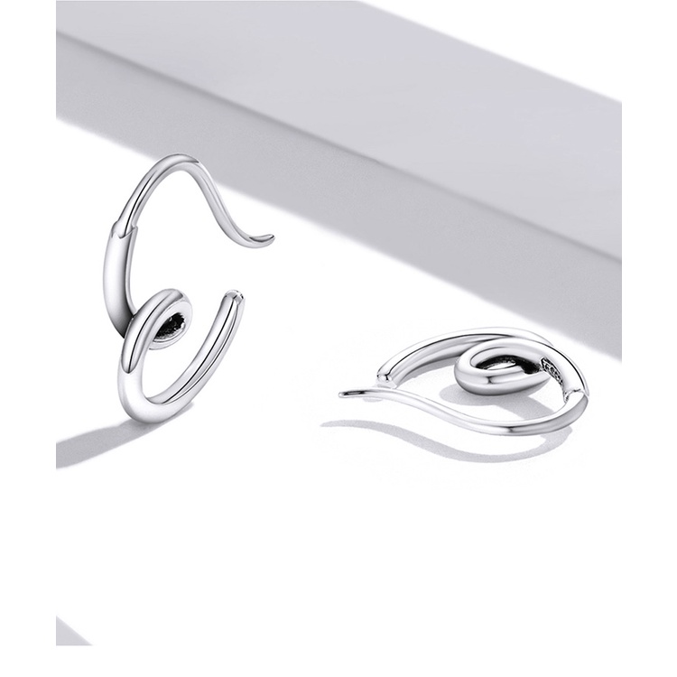 Đôi bông tai Bamoer SCE1333 bằng bạc S925 hình trái tim đơn giản thời trang