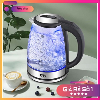 Ấm Siêu Tốc, Bình đun nước Siêu Tốc Thủy Tinh  KAW Cao Cấp, Dung tích 2L, An Toàn, Siêu Tiết Kiệm Điện 🔥 Bảo Hành Uy Tí