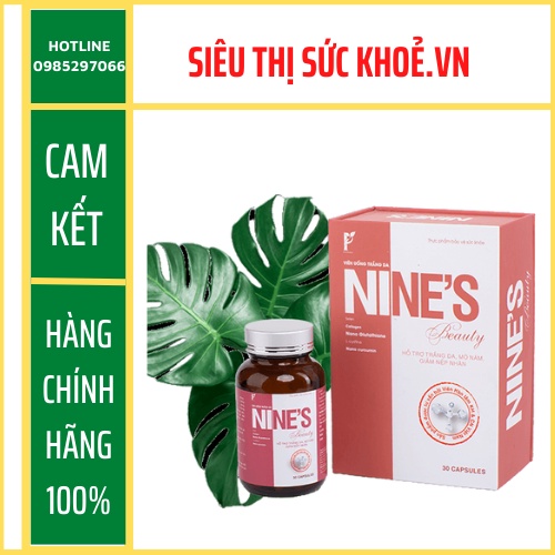 Viên Uống Trắng Da Nine's Beauty 🍀🍀  Viên Uống Trắng Da Mờ Nám Giảm Nếp Nhăn Nine's Beauty