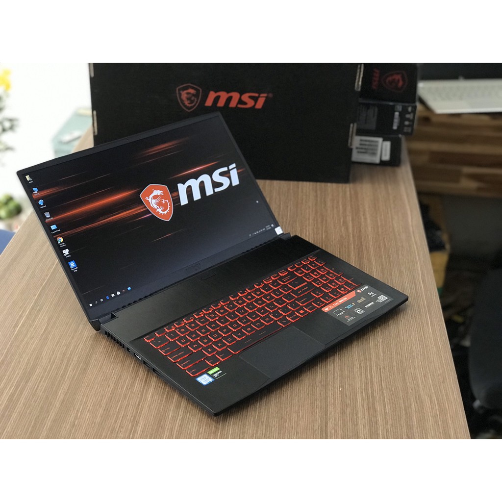 MSI GF75 Thin 9RCX (Core I5-9300H 8CPU, Ram 8GB, SSD NVMe 256GB, VGA GeForce GTX 1050Ti 4GB, MH 17.3" FullHD) Máy New