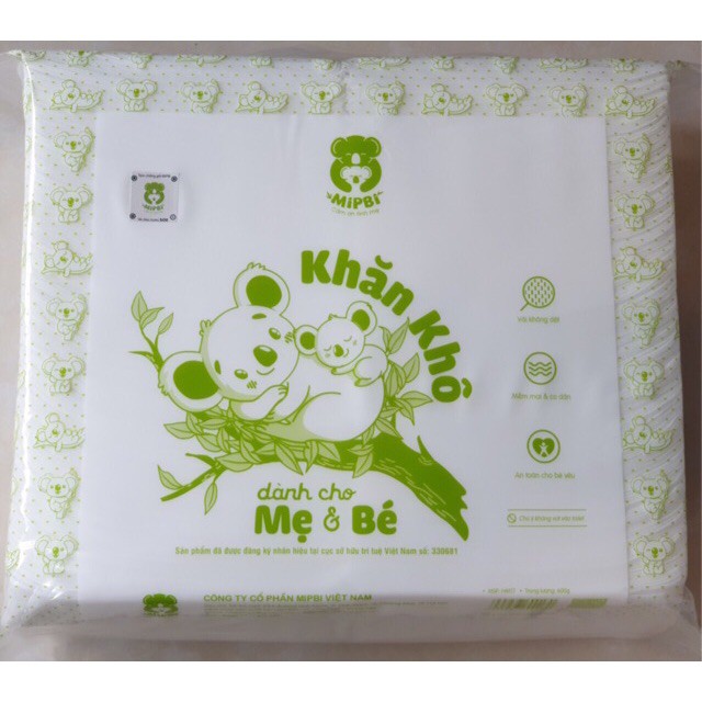 KHĂN VẢI KHÔ ĐA NĂNG MIPBI BỊCH LỚN 600g