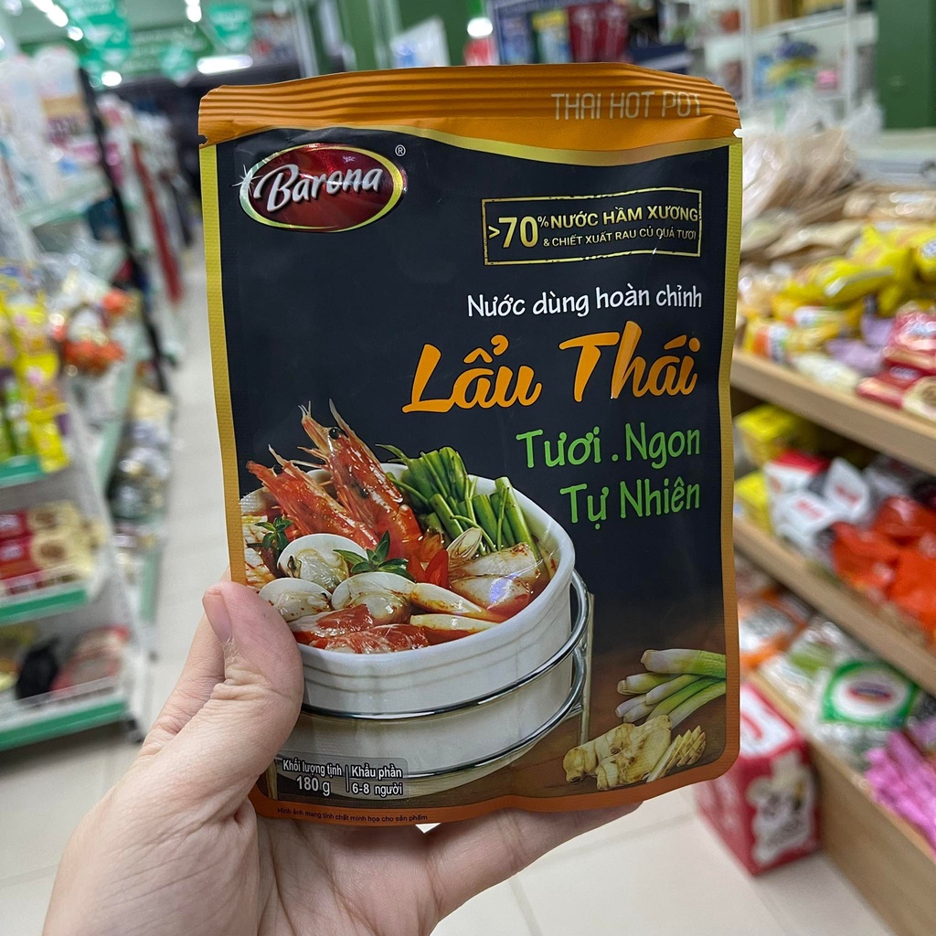 Nước dùng hoàn chỉnh Lẩu Thái, Lẩu Kim Chi, Lẩu Riêu Cua, Lẩu Chua Cay Borana 180g