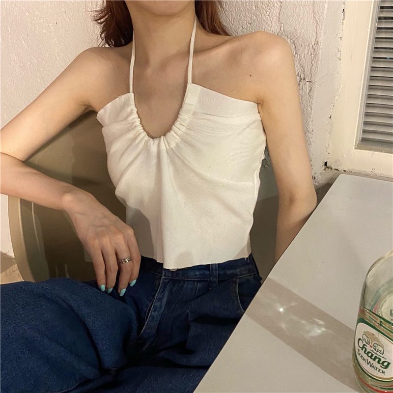 Áo Hai Dây Dệt Kim Quyến Rũ Thời Trang Hè Cho Nữ