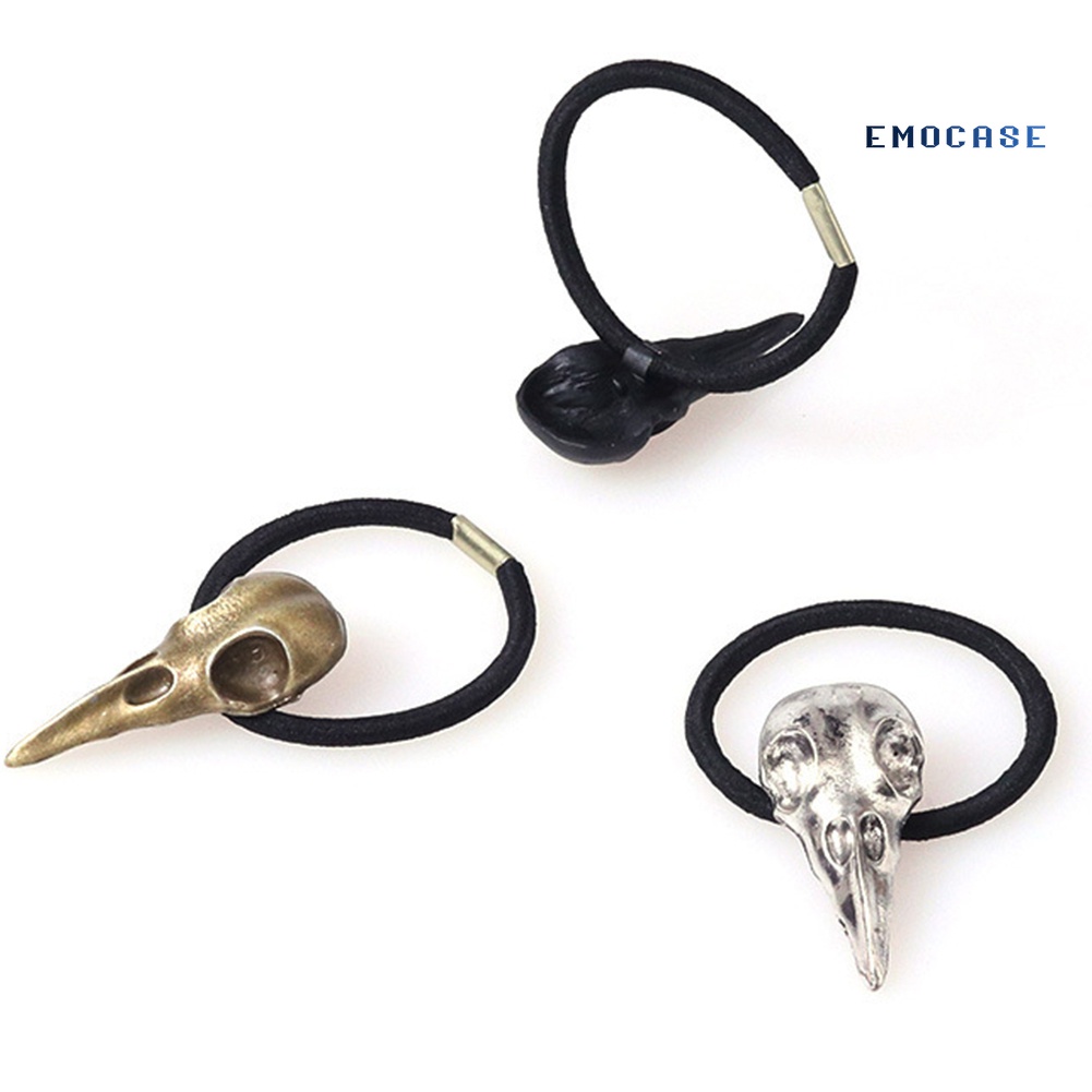 Dây Buộc Tóc Đuôi Ngựa Co Giãn Hình Đầu Lâu Phong Cách Punk Halloween Cho Nữ