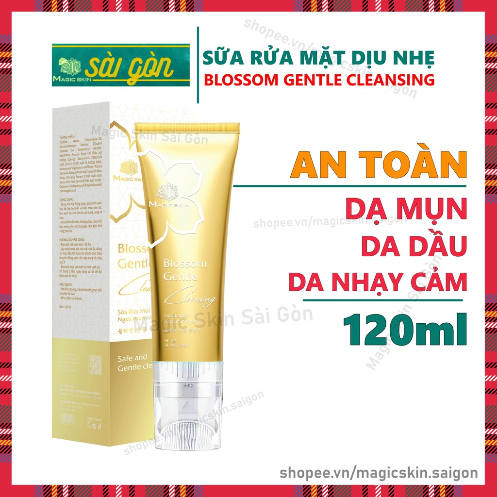 SỮA RỬA MẶT dịu nhẹ dành cho DA MỤN Blossom Gentle Cleansing MagicSkin [CHÍNH HÃNG]