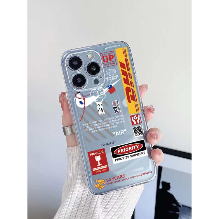 Ốp Điện Thoại TPU Gel Đệm Khí Chống Rơi Hình Mã Vạch Dhl Cho iPhone 13 Pro Max 14 12 iPhone 11 XR 8 7 SE 2022