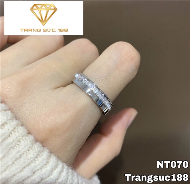 Nhẫn titan ko đEn 2 chiếc NT070