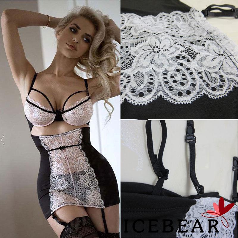 Set váy ngủ babydoll và quần lót chữ G phối ren gợi cảm cho nữ