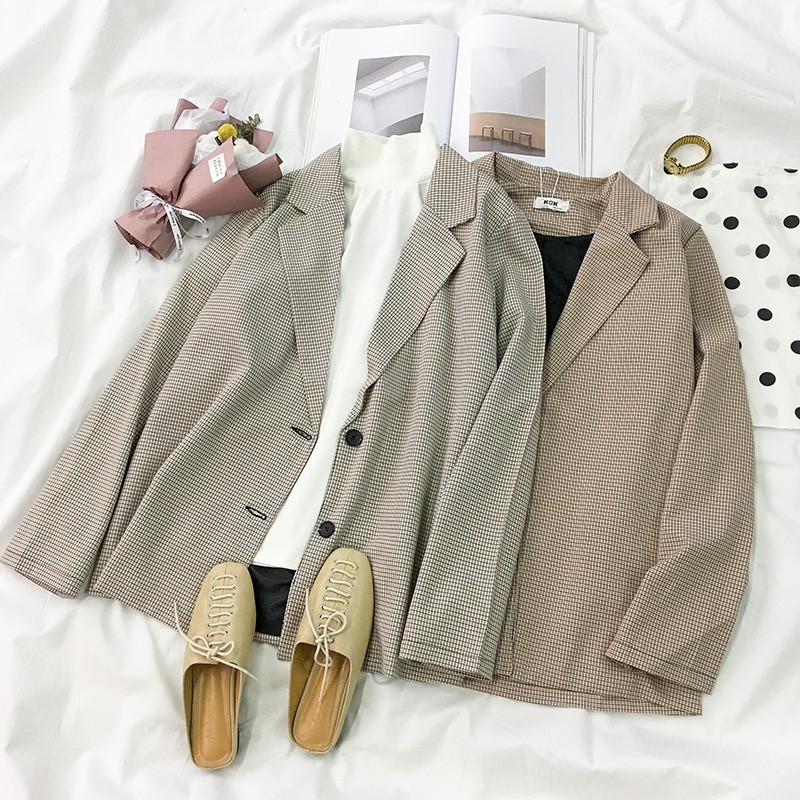 Áo blazer ulzzang kẻ nhỏ
