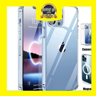 Ốp điện thoại PC cứng trong suốt chống sốc cho iPhone 13 pro max 12 mini 11 xs max xr 7 8 plus se2020
