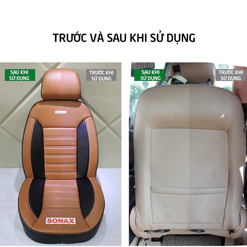 Combo Dung dịch vệ sinh nội thất xe Sonax(500ml) và Kem bảo dưỡng ghế da Sonax (250ml)