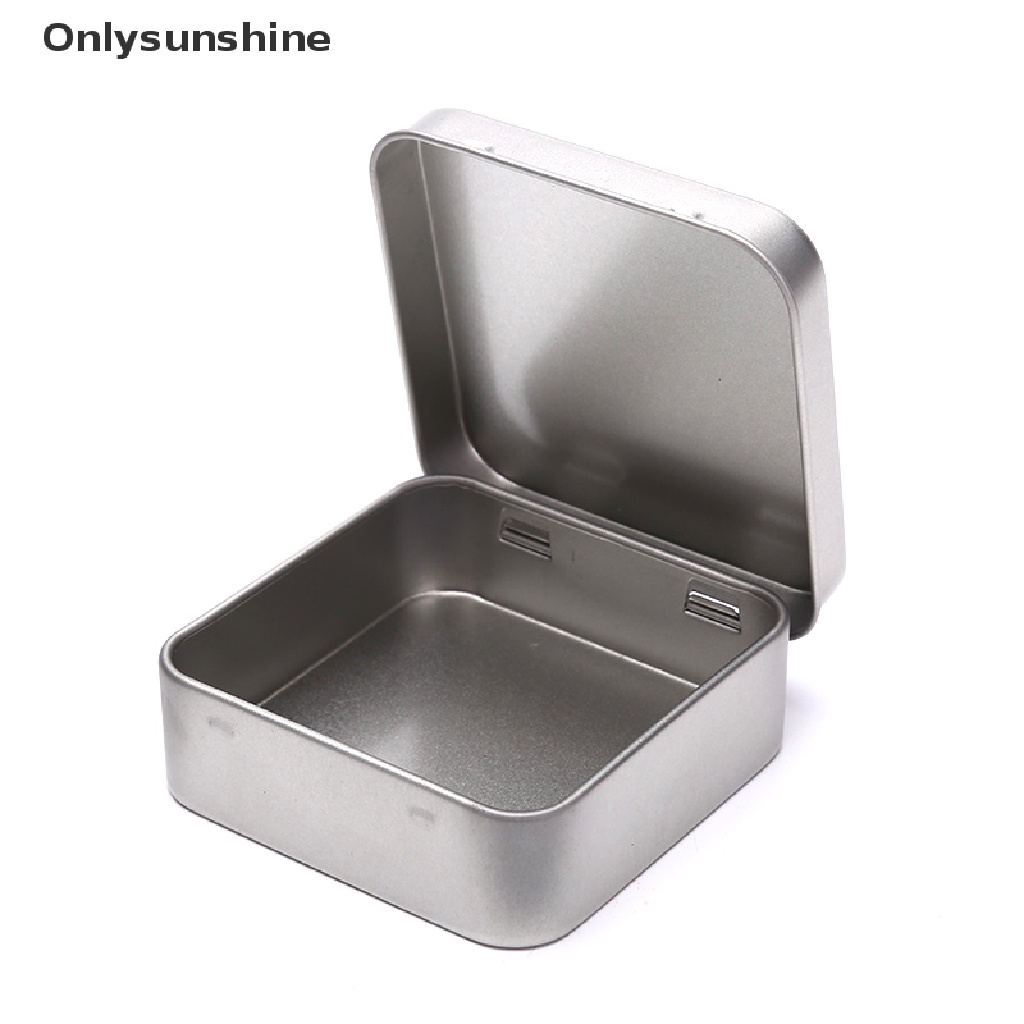 &lt; Onlysunshine &gt; Hộp Thiếc Mini Hình Vuông Đựng Tiền Xu Trang Sức Có Nắp Lật