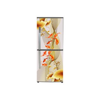 Decal dán tủ lạnh - Tranh cá chép và Hoa sen