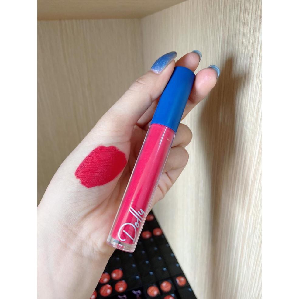 Mua 1 Tặng 1 dưỡng môi [Đỏ Hồng Tươi ] Son Cao Cấp Dolly Velvet Lips Blue Classic 2020