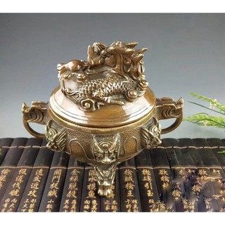 Lư trầm rồng chầu ngọc bằng đồng thau dùng để xông trầm hương cỡ đại phong thủy Hồng Thắng