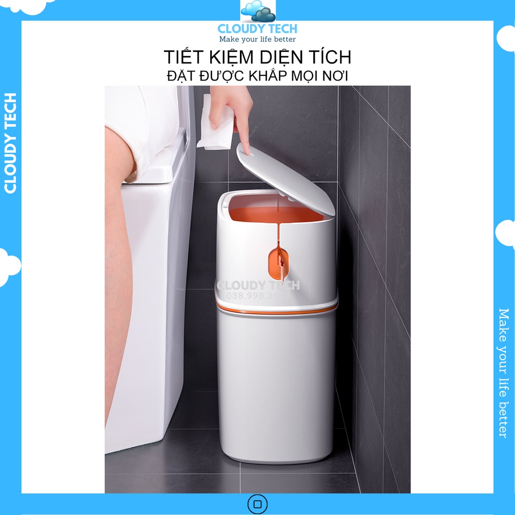 Thùng rác thông minh,thùng rác tự động đóng gói có nắp đậy sử dụng cho nhà vệ sinh,phòng ngủ,văn phòng,nhà bếp,nhà
