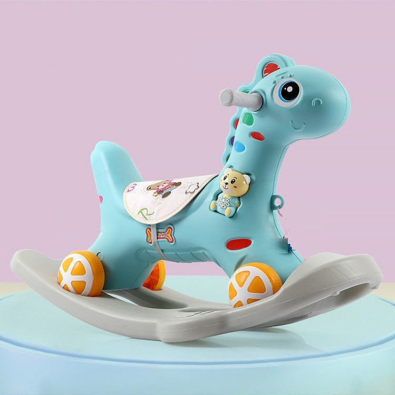 Ngựa bập bênh có tựa, có cần đẩy - Ngựa bập bênh kiêm xe chòi chân