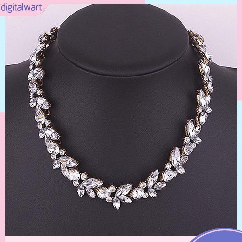 Dây chuyền mặt hình hoa lá đính đá phong cách thanh lịch cho nữ