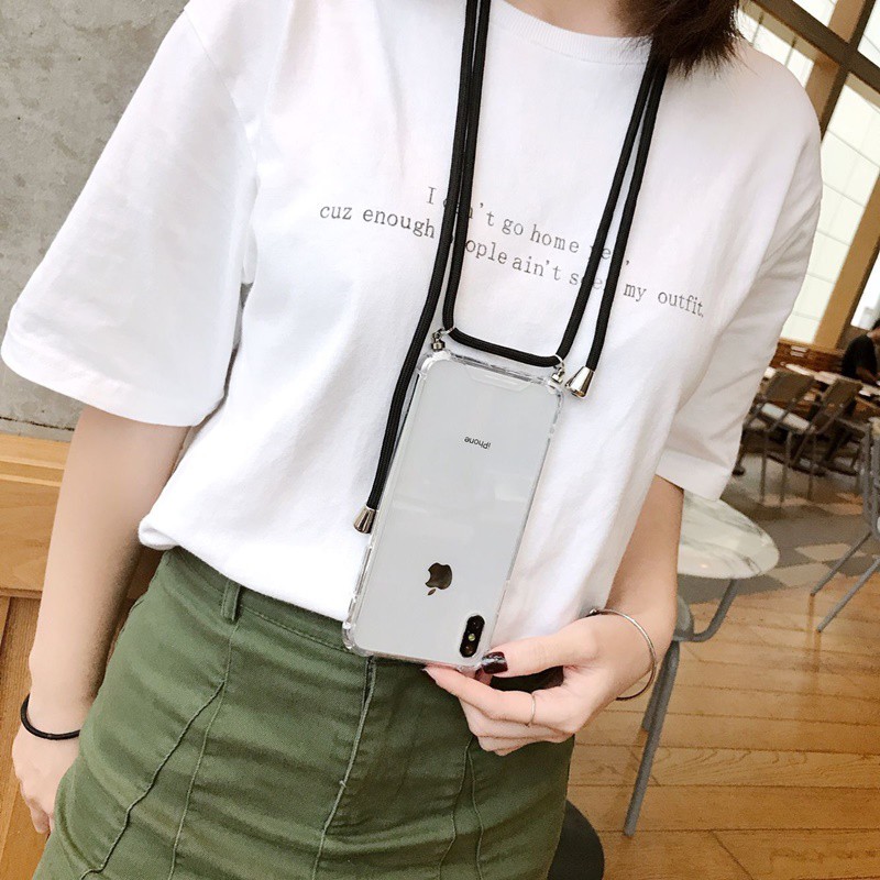Ốp Lưng Trong Suốt Có Dây Đeo Chéo Cho Oppo A9 A5 2020 F1S A8 A31 A7 A12 A12E A5S A5 A3S A83 A1 A73 A79 A77 A59 A57 A37 A37W
