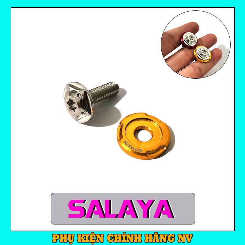 Ốc Salaya 5li15, 5li20 đầu dù gắn mão chắn gió và đồng hồ Winner X, Sonic và áo honda các loại xe