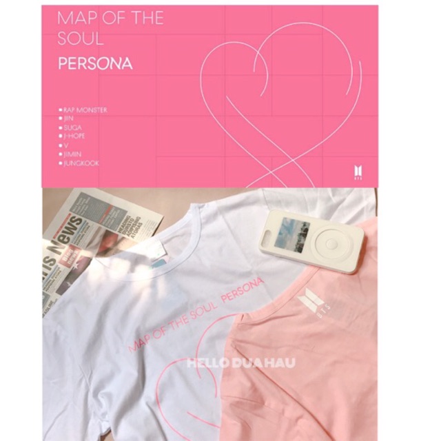 (Ảnh chụp thật) Áo BTS Map Of The Soul Persona. Sẵn sz L áo trắng