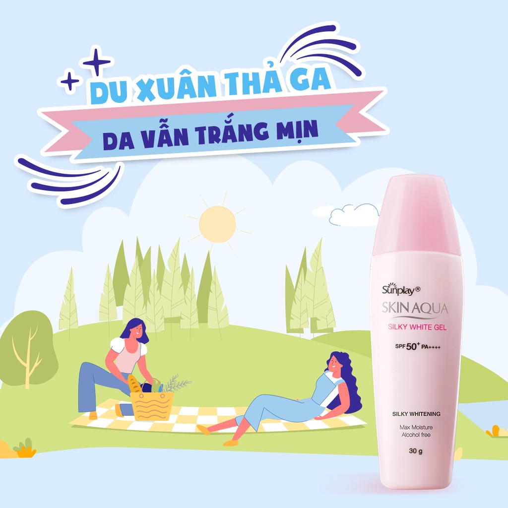 Gel chống nắng dưỡng da trắng mịn Skin AQUA SILKY WHITE GEL