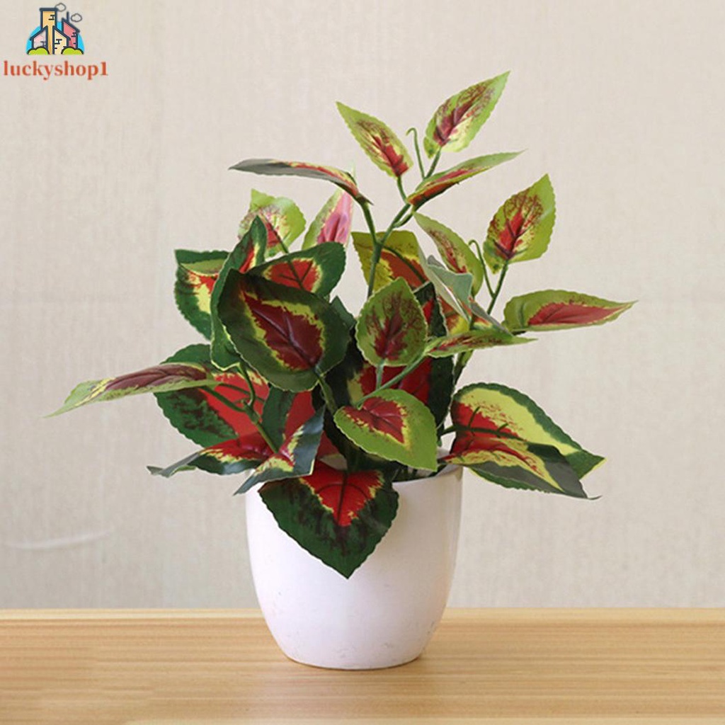 1PCS Fresh Fresh Artificial Foliage Desktop Plant Potted Mall＋Pot Decoration