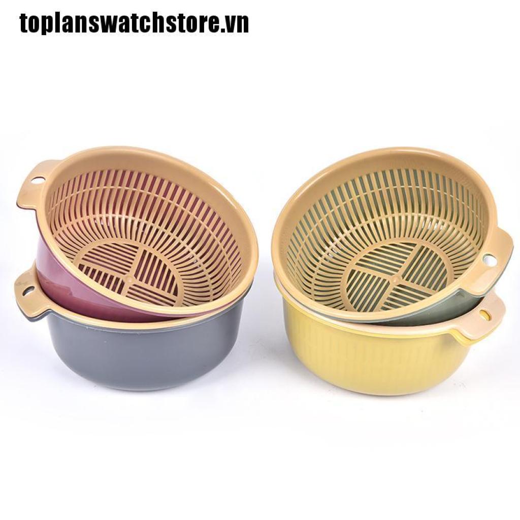 [toplanswatch] Rổ Rửa Trái Cây Và Rau Củ Hai Tầng Thiết Kế Nhỏ Gọn Có Thể Tháo Rời