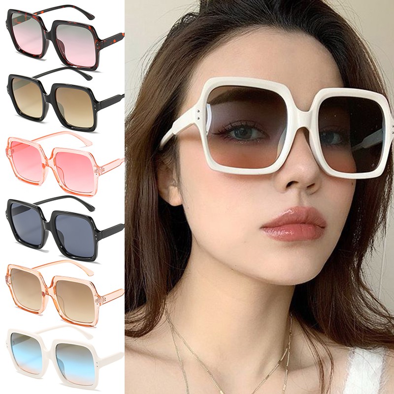 Kính mát gọng tròn lớn phong cách retro Hàn Quốc dành cho nữ