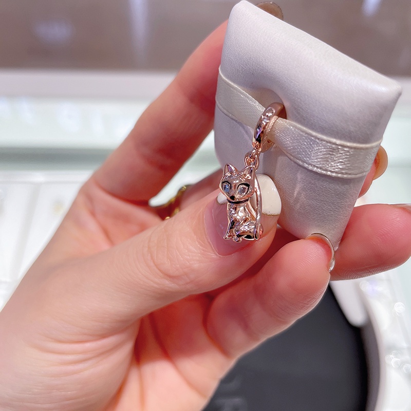 Mặt Dây Chuyền Hình Mèo Cưng Lấp Lánh DIY