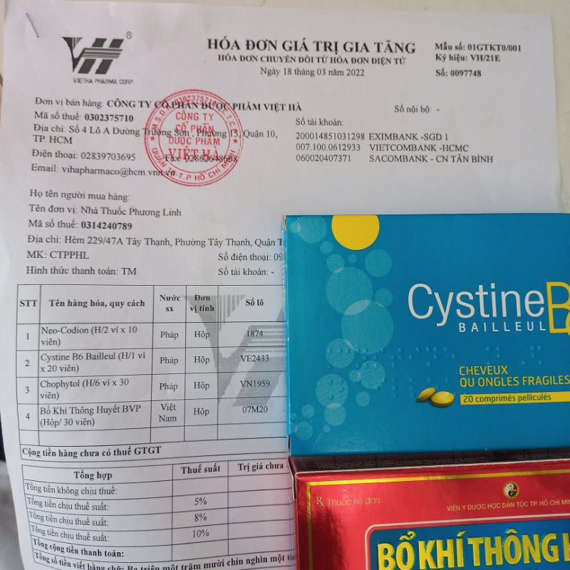 Chophytol lợi gan mất nhập khẩu Pháp hộp 180 viên