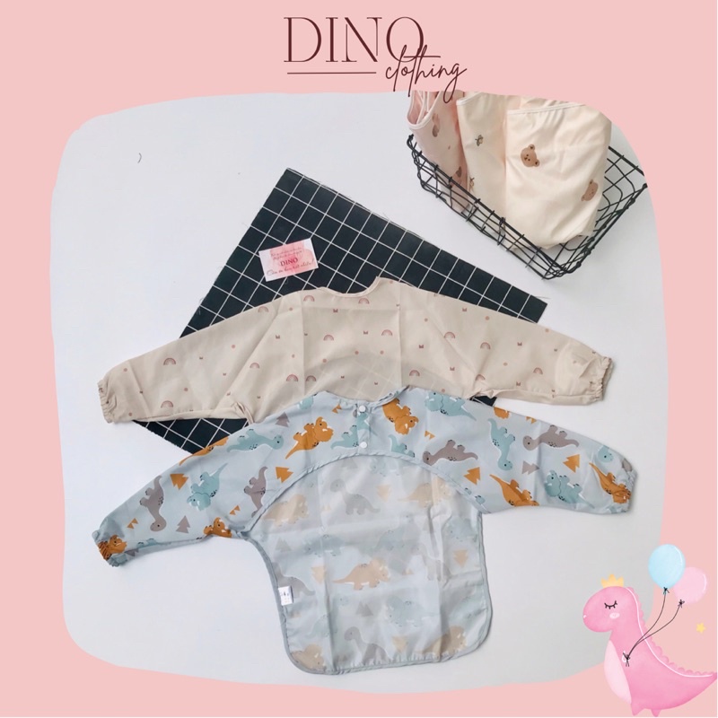 Yếm máng MAMIMAMIHOME dài tay chống thấm nước cho bé tập ăn, tập vẽ