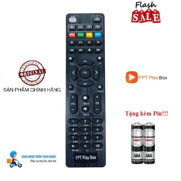 Remote Điều khiển đầu thu FPT Play Box- Hàng chính hãng mới Tặng kèm Pin!!!-Điện tử Alex