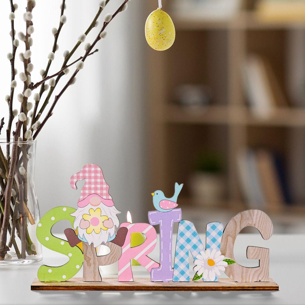 Chữ Gỗ Hình Thỏ Và Chữ Happy Easter Độc Đáo Trang Trí Nhà Cửa DIY