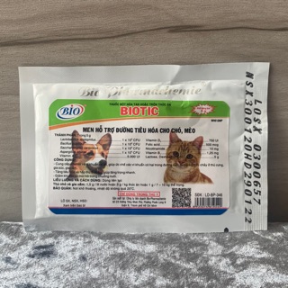 2 gói men hỗ trợ đường tiêu hoá cho chó mèo Biotic