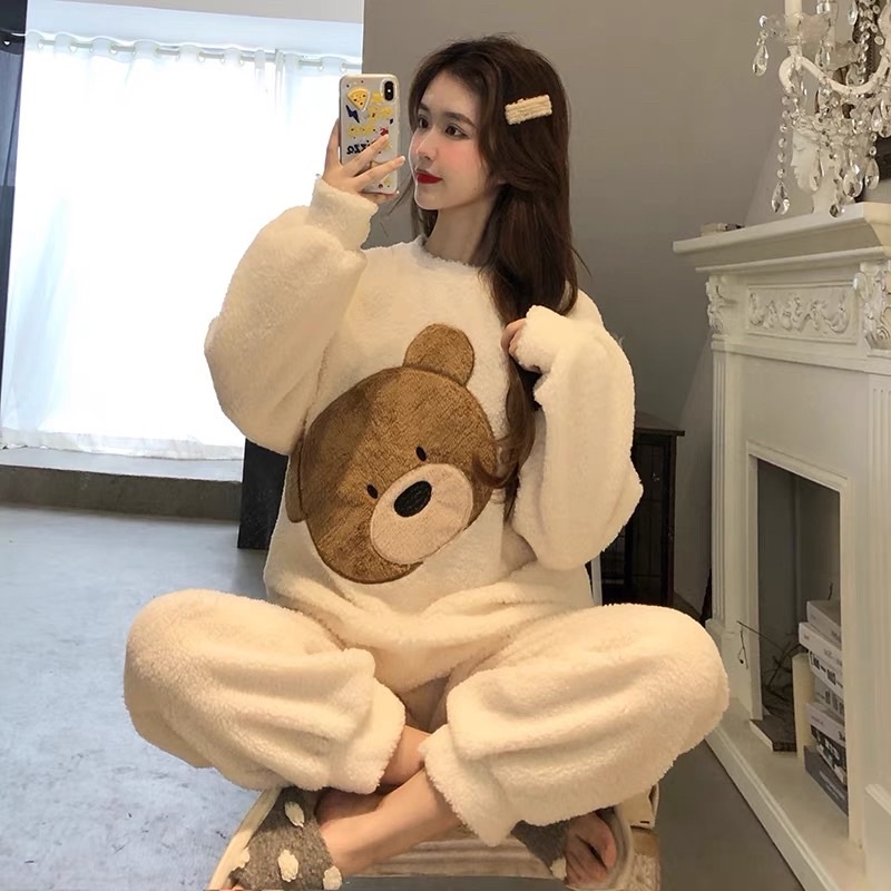 Bộ đồ ngủ lông mềm mịn