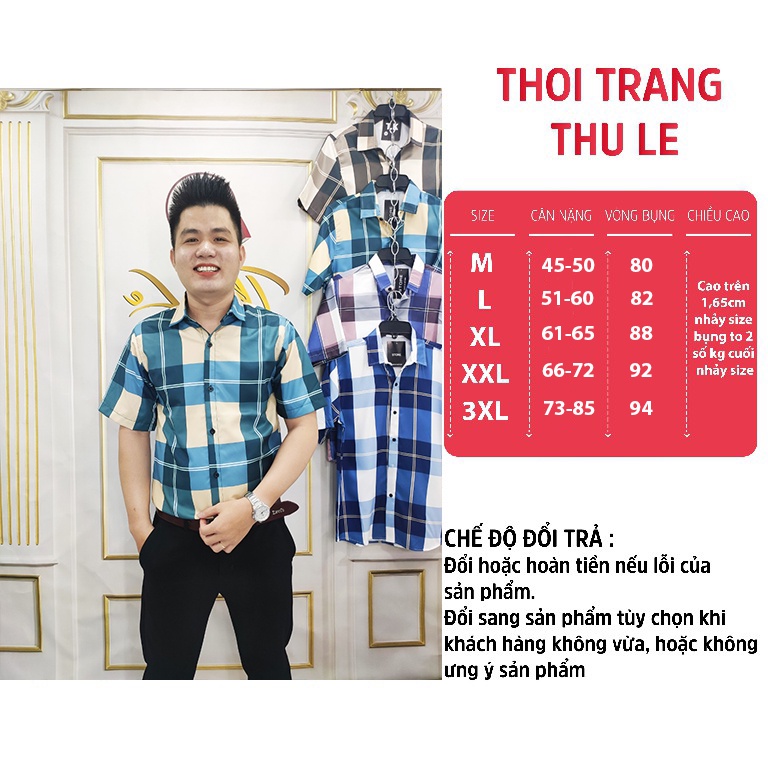 Áo sơ mi nam ca rô giá rẻ trắng đẹp cao cấp công sở Thu Lê CARO Đại | BigBuy360 - bigbuy360.vn