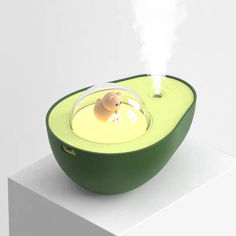 Máy phun sương - tinh dầu mini kết hợp đèn ngủ không dây hình quả Bơ dễ thương