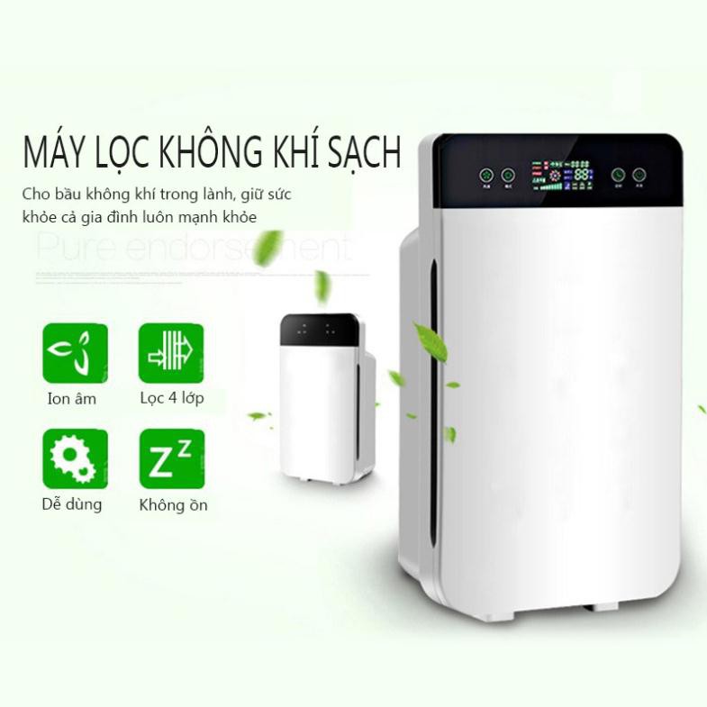 Máy lọc không khí ion âm thông minh lọc khói bụi và vi khuẩn, bụi mịn PM2.5 màn hình cảm biến