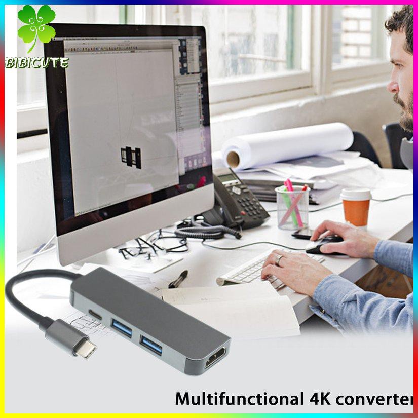 Trạm Sạc 4 Trong 1 Type-C Sang Usb3.0X2 + Pd + Hdmi