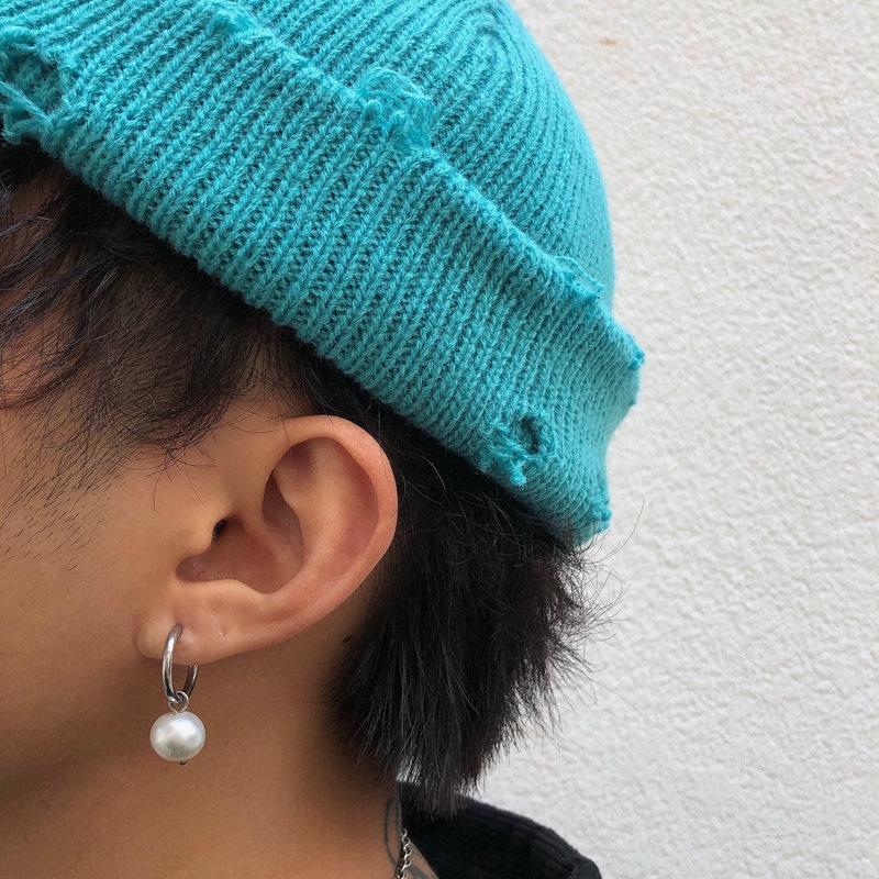 Khuyên tai ngọc trai nhân tạo phong cách hip hop cá tính cho nam và nữ