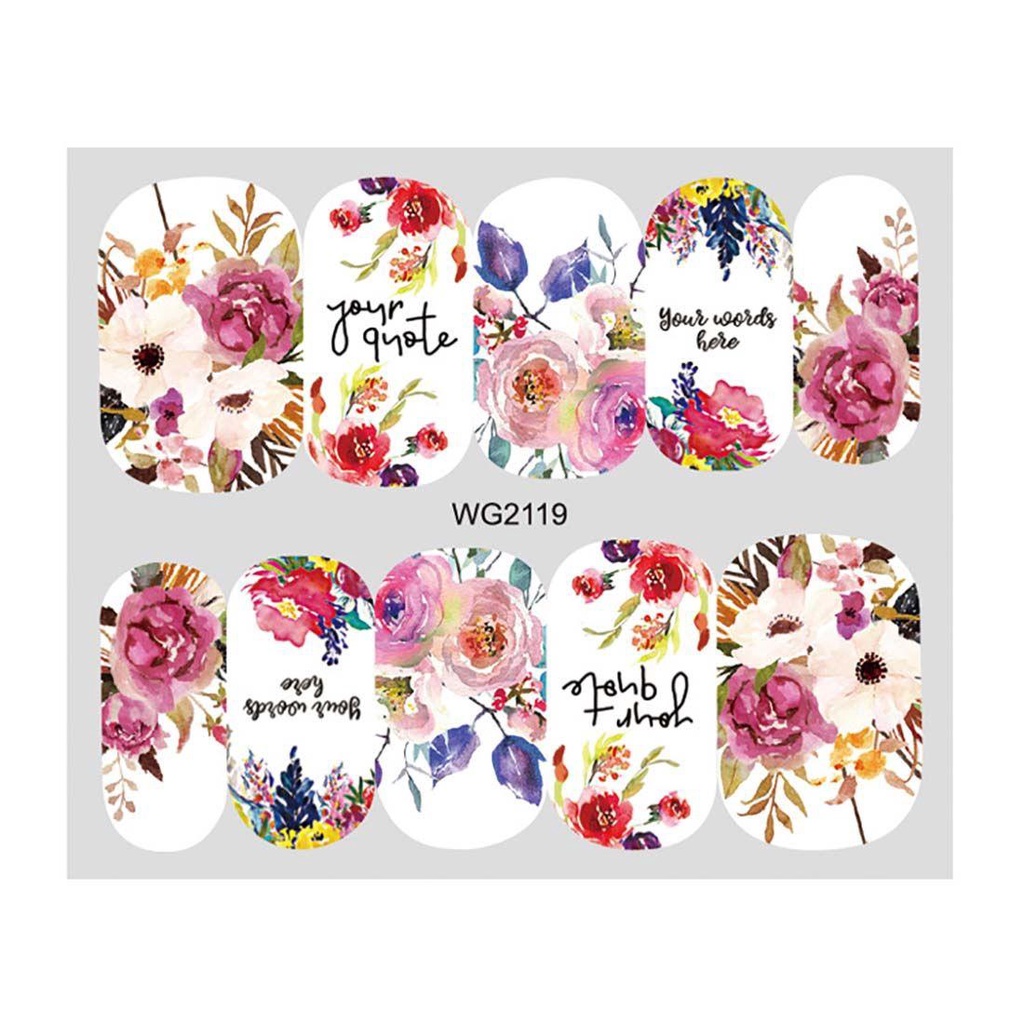 Miếng Dán Trang Trí Móng Tay Hình Hoa Lá Bướm Xinh Xắn