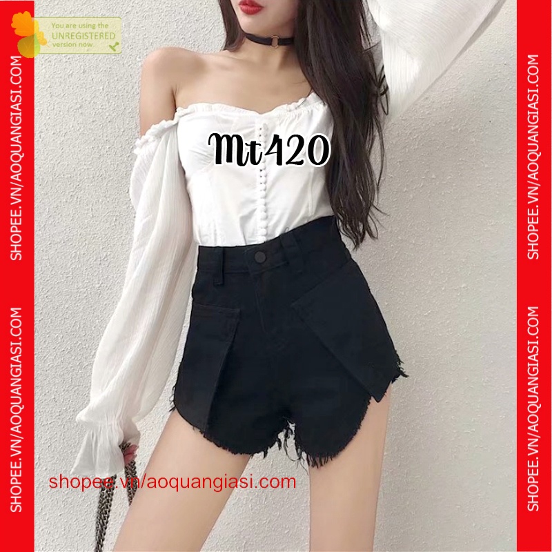 Quần short thời trang nữ vải kaki mẫu mới 2 túi lớn mt420 AQGS