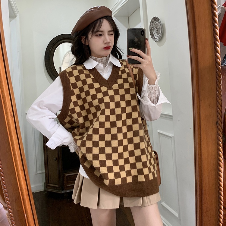 Áo Khoác Dệt Kim Cổ Chữ V Dáng Rộng Phong Cách Retro Dễ Phối Đồ Cho Nữ | BigBuy360 - bigbuy360.vn