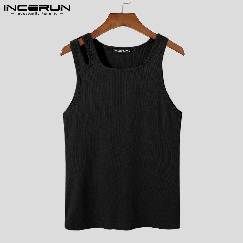 Áo Tank Top Cổ Tròn Thiết Kế Không Đồng Đều Cao Cấp Thời Trang Dành Cho Nam