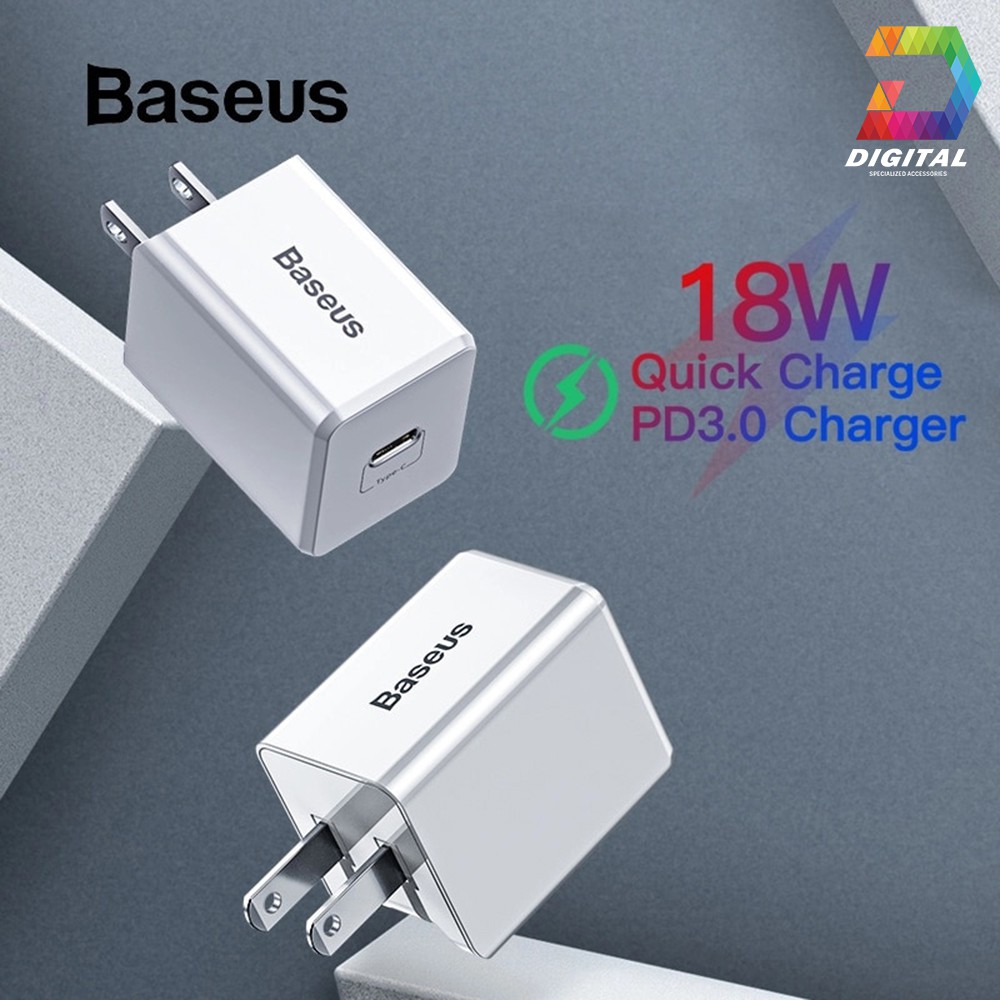 Củ Sạc Nhanh Baseus Quick Charge PD 3.0 18W TC-075PD Chính Hãng