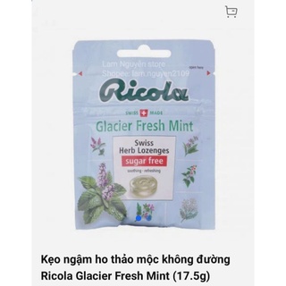 ✅ Kẹo ngậm thảo dược Ricola không đường vị bạc hà tươi
