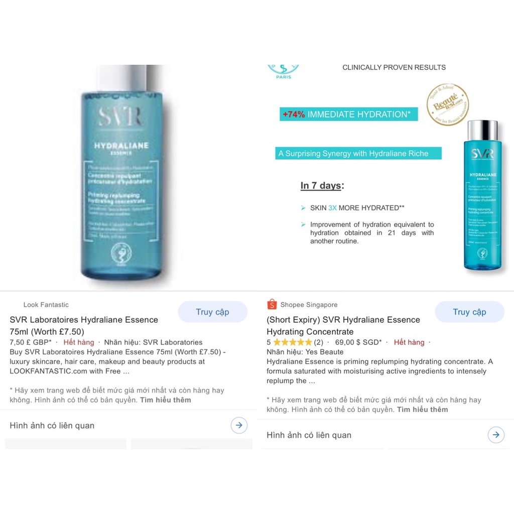 Nước thần cấp nước sâu và phục hồi da SVR Hydraliane Essence (Pháp) | BigBuy360 - bigbuy360.vn