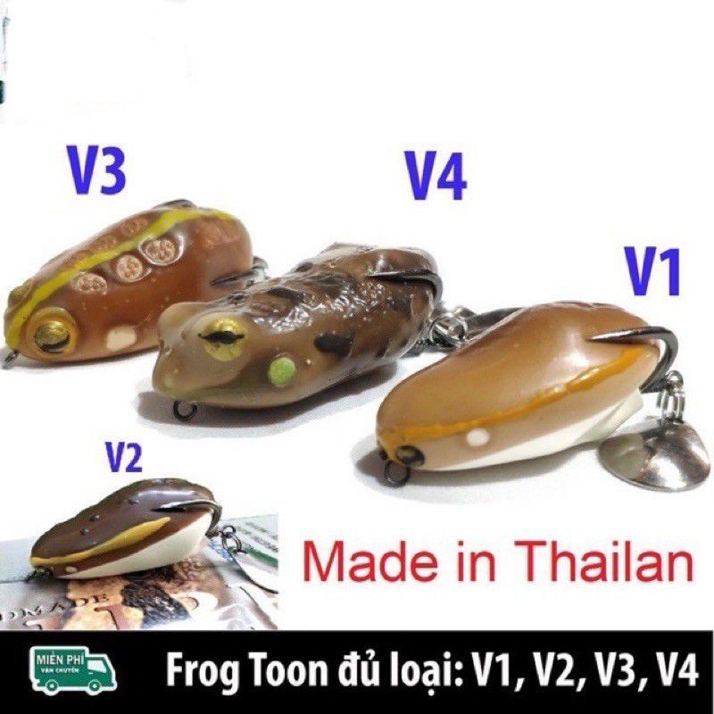 Mồi giả nhái hơi Frog Toon V1 V2 V3 V4 Thái Lan - Chuyên câu Lure siêu nhậy