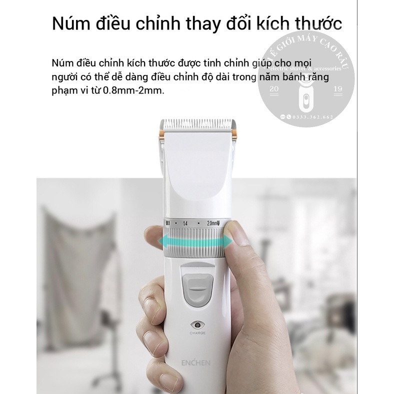 Tông đơ cắt tóc Xiaomi Enchen Sharp R cho gia đình và salon chuyên nghiệp - Hàng chính hãng